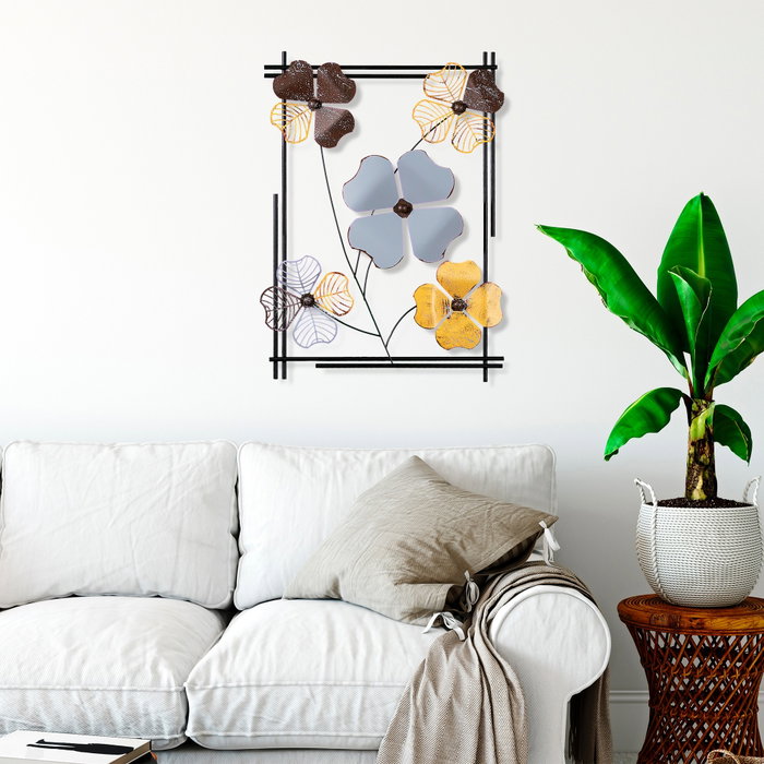 Wallity Accesorio Decorativo de Pared de Metal Hecho a Mano 50x70x4 cm